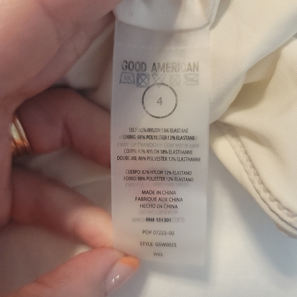 Good American Waist Framer One-Piece Swimsuit Drawstring Ivory 4 US Large/X-Larg - Picture 7 of 10